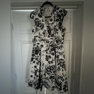 Jessica Howard Party Dress, Black White Floral, perfect condition